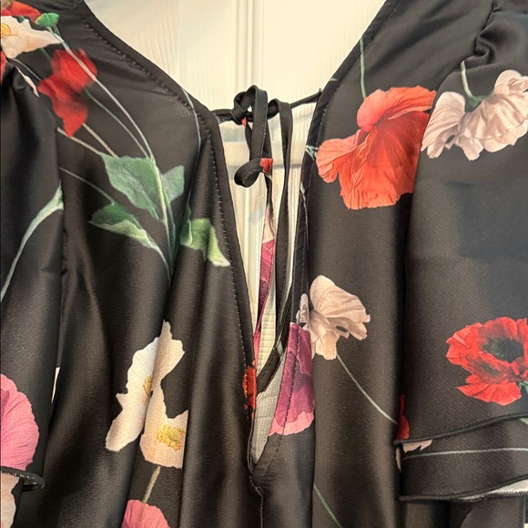 Friends Like These - Elegant Black Floral Midi Dress - Picture 6 of 10